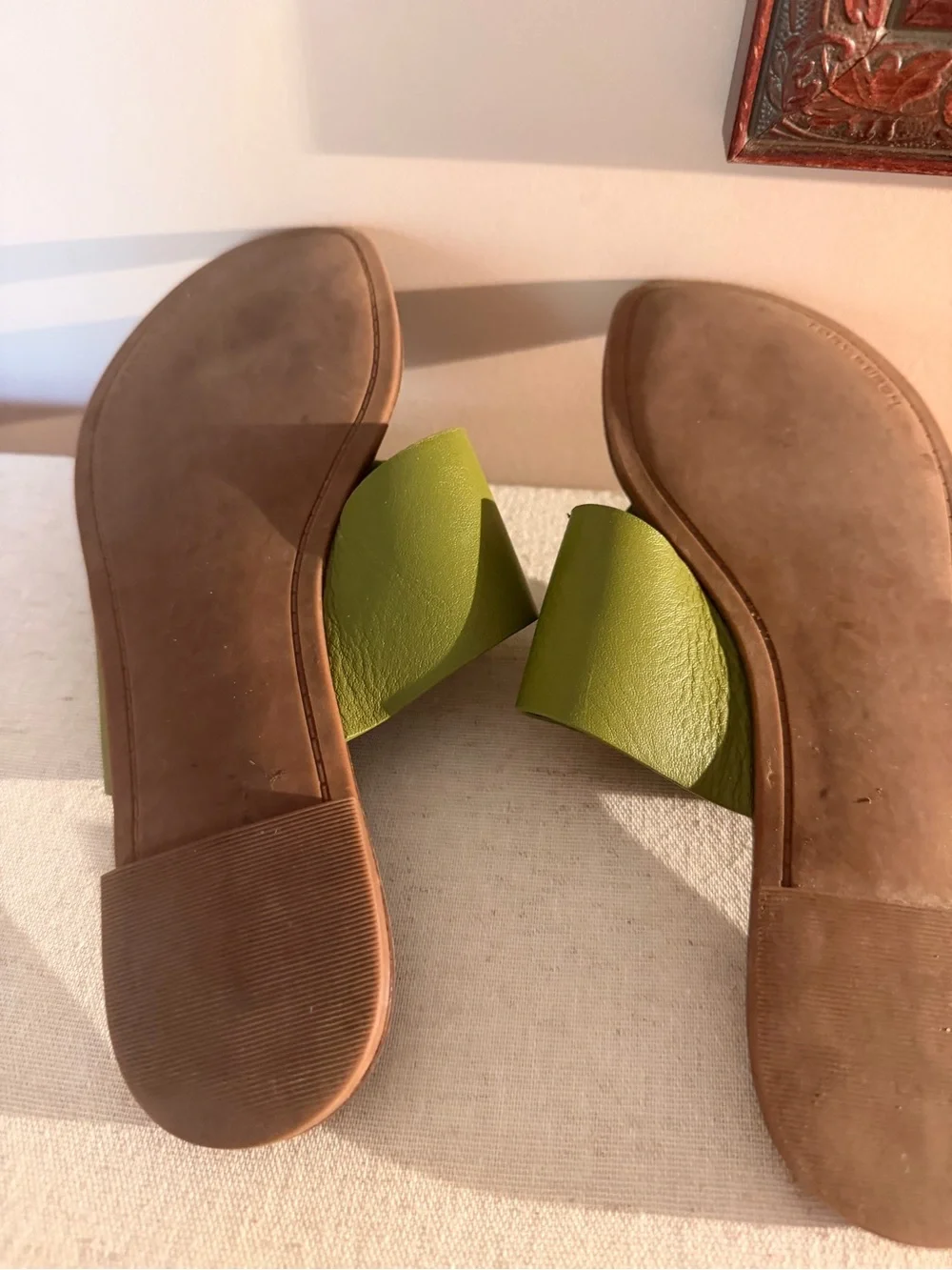 Tory Burch Olive Green Logo Thong Sandals